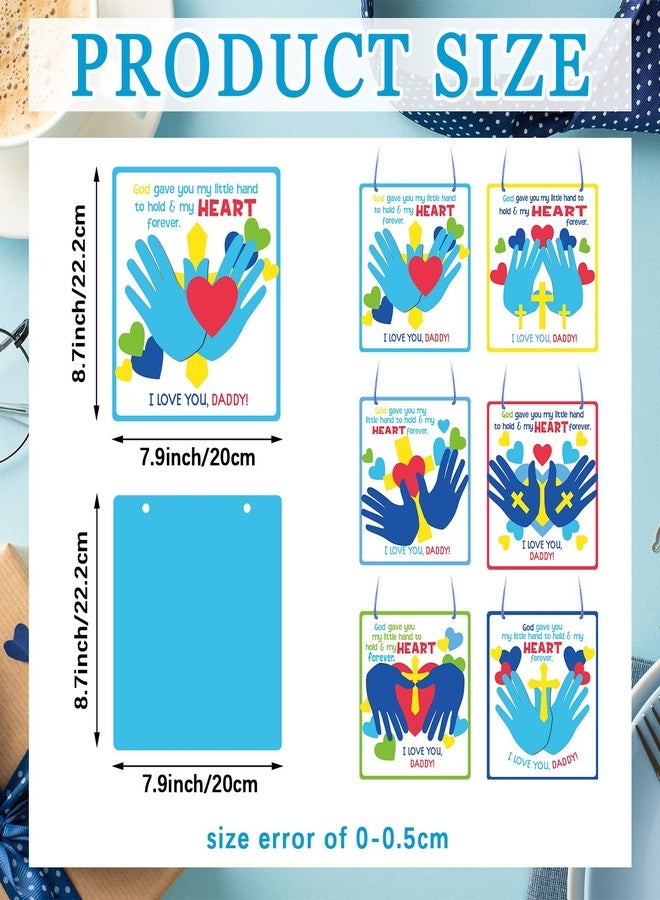 Chivertion 30 Sets Father's Day Handprint Craft Kit for Kids Fathers Day Hand Poem Card Kit DIY Religious Crafts Daddy Craft from Kids for School Classroom Activities Art Projects - Image 2